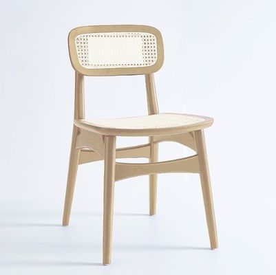 Diseño moderno Nórdico Práctico silla de madera sólida silla de comedor de ratán para restaurante