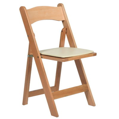 Silla de restaurante para banquete moderna plegable de madera sólida Silla de comedor de madera de boda
