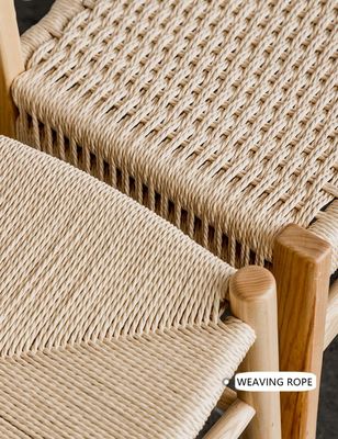 Muebles de comedor personalizados silla de comedor de madera nórdica silla de rotín
