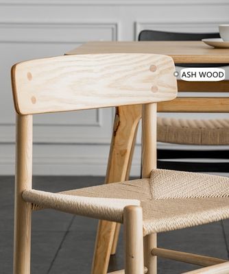 Muebles de comedor personalizados silla de comedor de madera nórdica silla de rotín