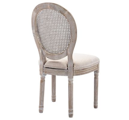 Silla de comedor de estilo francés vintage cubierta de cuero PU con diseño apilable y madera sólida