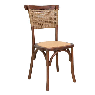 Muebles de comedor Diseño natural moderno Sillas de banquete de madera maciza de ratán