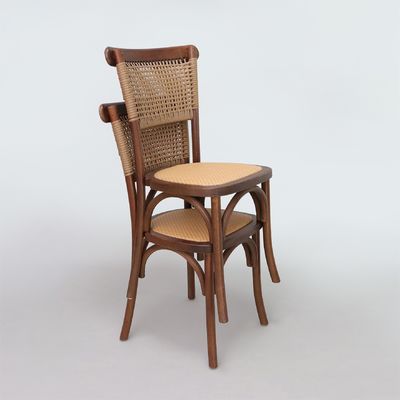 Muebles de comedor Diseño natural moderno Sillas de banquete de madera maciza de ratán
