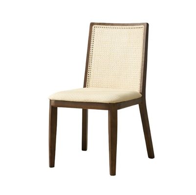 Muebles de restaurante silla de rotín con marco de madera de ceniza y asiento tapizado