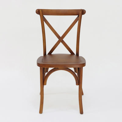 Apartamento Modern Cross Back Silla de madera apilada Banquete de madera maciza boda silla de madera para muebles de apartamento