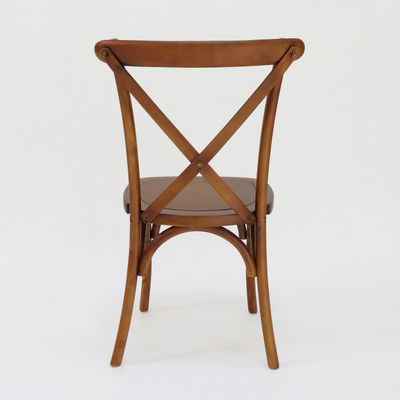 Apartamento Modern Cross Back Silla de madera apilada Banquete de madera maciza boda silla de madera para muebles de apartamento