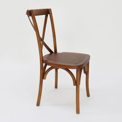 Apartamento Modern Cross Back Silla de madera apilada Banquete de madera maciza boda silla de madera para muebles de apartamento