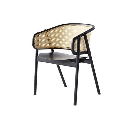 Silla de comedor de madera sólida de ratán plegada para el salón y el comedor
