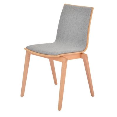 Silla de madera maciza silla apilada para cafetería y restaurante diseño de espalda curva