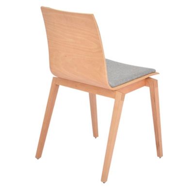 Silla de madera maciza silla apilada para cafetería y restaurante diseño de espalda curva
