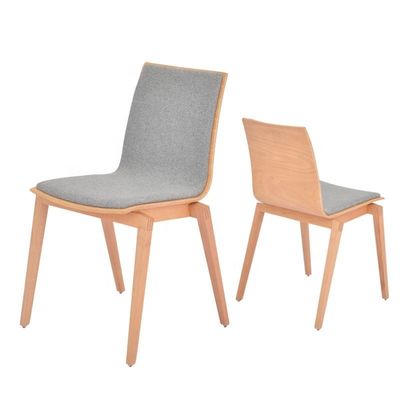 Silla de madera maciza silla apilada para cafetería y restaurante diseño de espalda curva