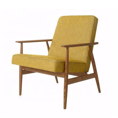 Muebles de salón modernos Sofá mecedor de madera Silla con asiento de terciopelo de tela