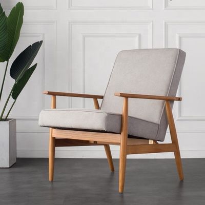 Muebles de salón modernos Sofá mecedor de madera Silla con asiento de terciopelo de tela