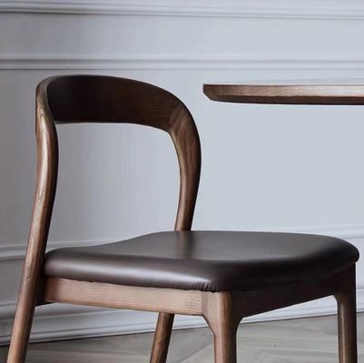 Silla de restaurante con tapicería de madera sólida nórdica moderna sillas de comedor con dimensiones W48.5cm*D55.2cm*H77cm