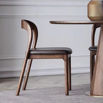 Silla de restaurante con tapicería de madera sólida nórdica moderna sillas de comedor con dimensiones W48.5cm*D55.2cm*H77cm