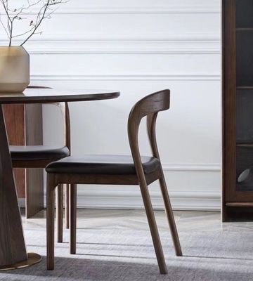 Silla de restaurante con tapicería de madera sólida nórdica moderna sillas de comedor con dimensiones W48.5cm*D55.2cm*H77cm