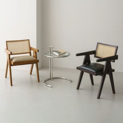 Silla de reposabrazos de comedor de rattan de madera con madera maciza Construcción Muebles para el hogar en general