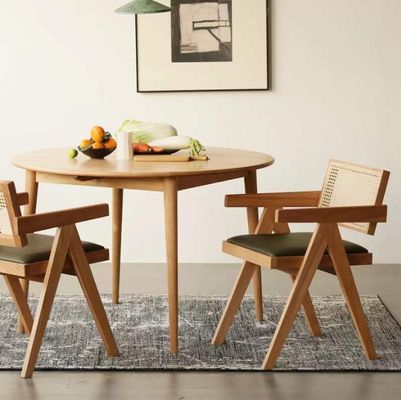 Silla de reposabrazos de comedor de rattan de madera con madera maciza Construcción Muebles para el hogar en general