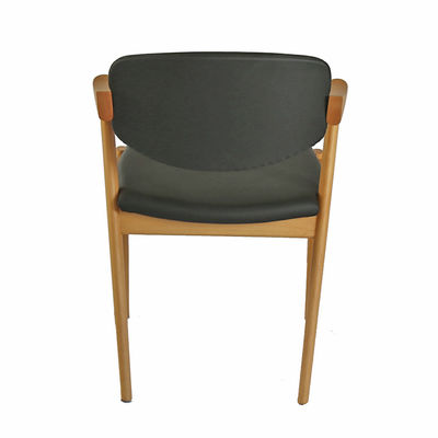 Silla de comedor de cuero PU comercial de madera para cafetería de hotel versátil y funcional