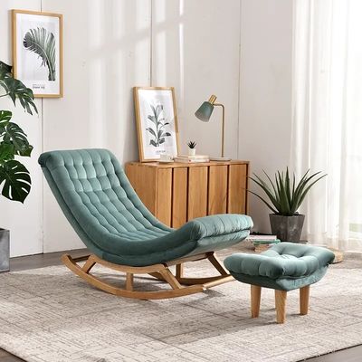Servicio OEM Aceptado Madera sólida de tejido de tufo único Ocio Sofá mecedor silla NO Plegable