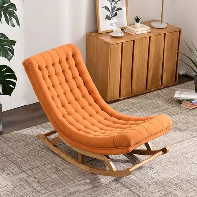 Servicio OEM Aceptado Madera sólida de tejido de tufo único Ocio Sofá mecedor silla NO Plegable