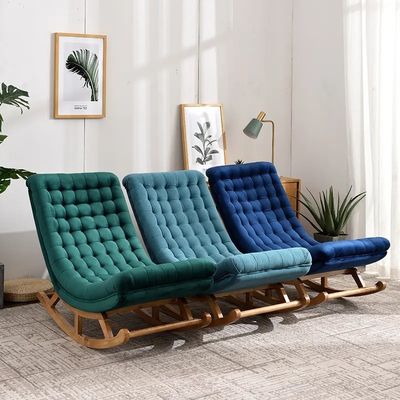 Servicio OEM Aceptado Madera sólida de tejido de tufo único Ocio Sofá mecedor silla NO Plegable