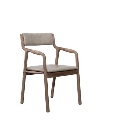 Muebles de comedor de madera maciza estilo vintage cuerda decorado silla de comedor