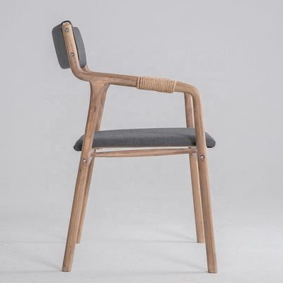 Muebles de comedor de madera maciza estilo vintage cuerda decorado silla de comedor