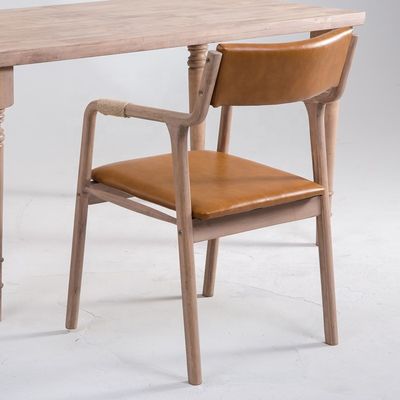 Muebles de comedor de madera maciza estilo vintage cuerda decorado silla de comedor