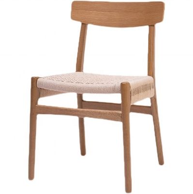 Muebles de comedor y sala de estar clásicos de buen diseño sillas de madera de roble antiguas con asiento de cuerda