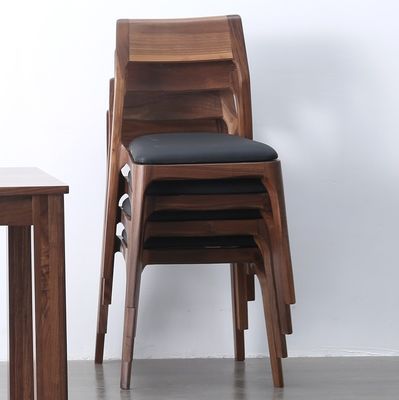 Silla de madera apilada moderna para restaurantes Muebles de comedor Sillones de comedor de madera maciza