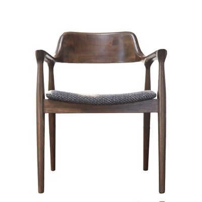 Muebles de comedor de cuero negro moderno tapizado de madera silla de comedor con tapicería y diseño