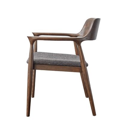 Muebles de comedor de cuero negro moderno tapizado de madera silla de comedor con tapicería y diseño