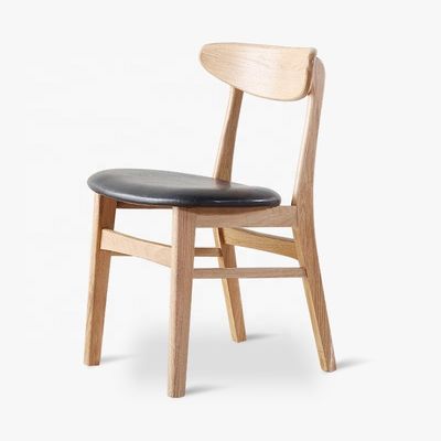 Silla de restaurante de estilo europeo de cuero PU tapizado de madera para diseño moderno y de lujo