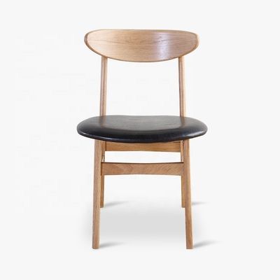 Silla de restaurante de estilo europeo de cuero PU tapizado de madera para diseño moderno y de lujo