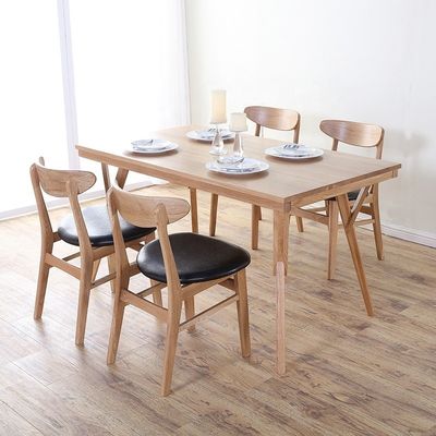 Silla de restaurante de estilo europeo de cuero PU tapizado de madera para diseño moderno y de lujo