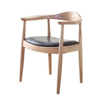 Silla de comedor de madera maciza de espalda redonda baja en estilo moderno para comidas de lujo
