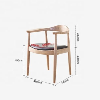 Silla de comedor de madera maciza de espalda redonda baja en estilo moderno para comidas de lujo