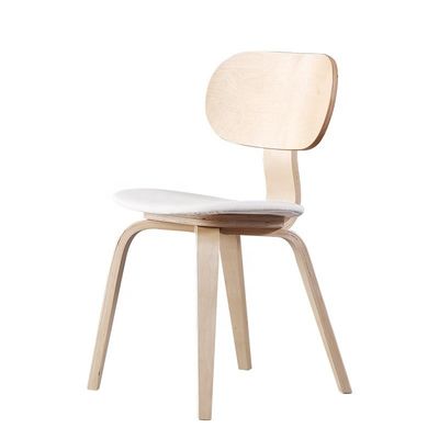 Embalaje de correo silla de comedor de madera de roble con tapicería de PU de moda