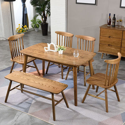 Conjunto de mesa de comedor de madera sólida para familias de diseño clásico bodas de madera