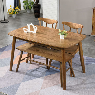 Conjunto de mesa de comedor de madera sólida para familias de diseño clásico bodas de madera