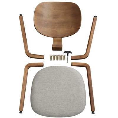 Silla de comedor muebles nórdicos sillas de madera tapizadas desmontable silla de café ensamblaje específico W44cm*D46cm*89cm