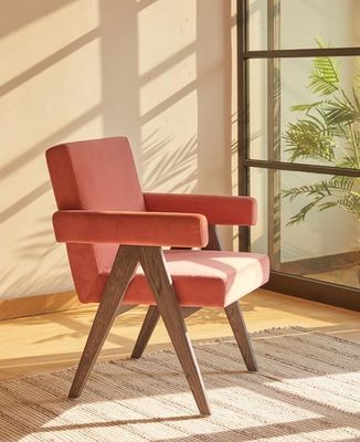 NO Plegable último diseño Muebles para el hogar Silla de salón tapizada con sillas de acento de madera maciza
