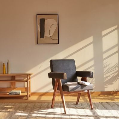NO Plegable último diseño Muebles para el hogar Silla de salón tapizada con sillas de acento de madera maciza
