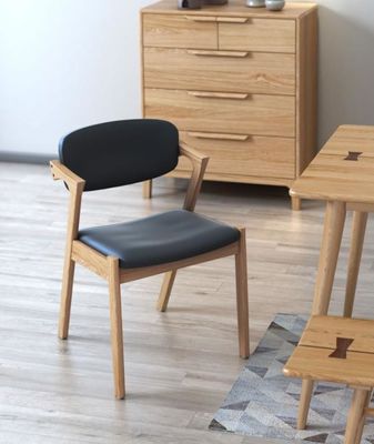 Embalaje de correos Y Ocio Cadejas de cuero de madera de roble nórdico Cadejas de comedor de madera clásica Cadejas de restaurante