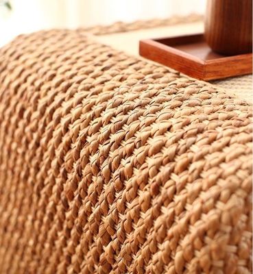 Inicio Muebles estilo de diseño moderno final marco de madera natural paja tejida estilo artístico japonés mesa de café para sala de estar