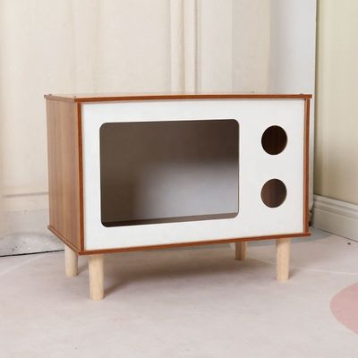 Nido de mascotas de madera y gabinete lateral moderno y multifuncional para muebles de sala de estar contemporáneos