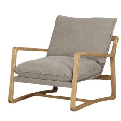 Muebles de sala de estar Mejor silla de madera con asiento tapizado y marco de madera maciza