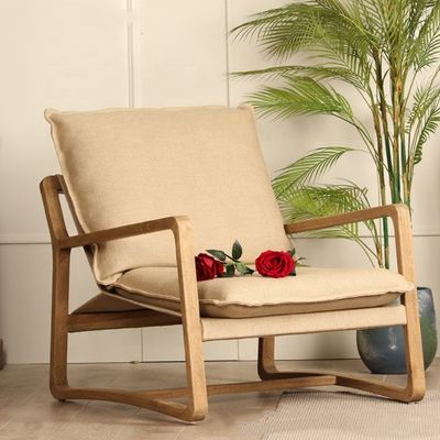 Muebles de sala de estar Mejor silla de madera con asiento tapizado y marco de madera maciza