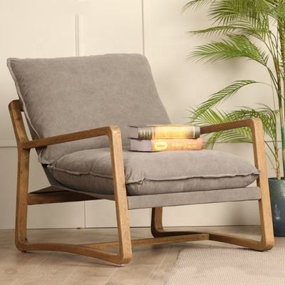 Muebles de sala de estar Mejor silla de madera con asiento tapizado y marco de madera maciza